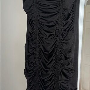 Fashion Nova Black Ruched Mini Dress